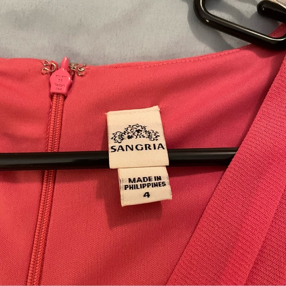 NEW Sangria Women’s Pink & Black V-neck Bodycon Knee Length Size 4 Dress - Picture 4 of 9